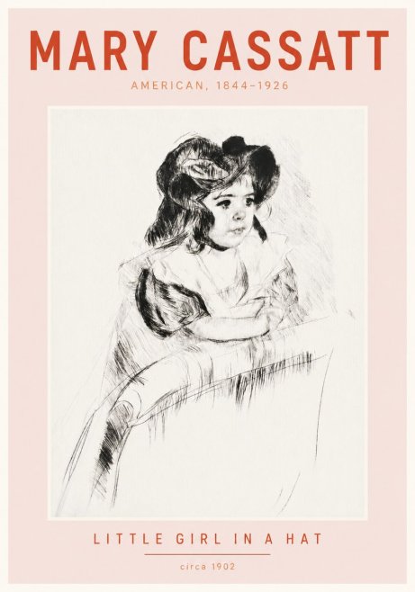 Mary Cassatt Little Girl in a Hat No4 - Póster