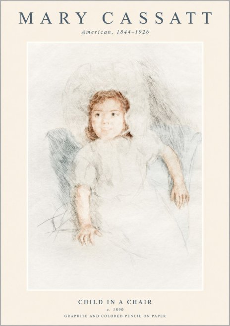 Mary Cassatt Child in a Chair No1 - Póster