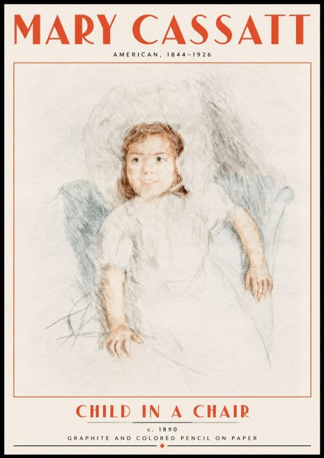 Mary Cassatt Child in a Chair No5 - Póster