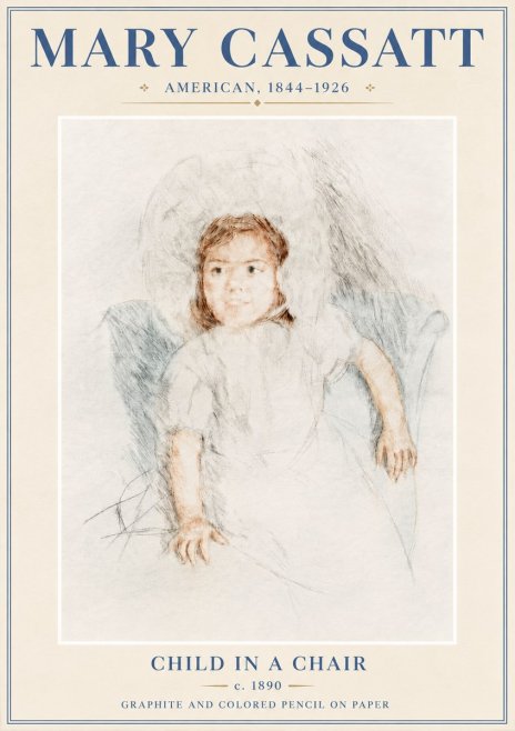 Mary Cassatt Child in a Chair No6 - Póster