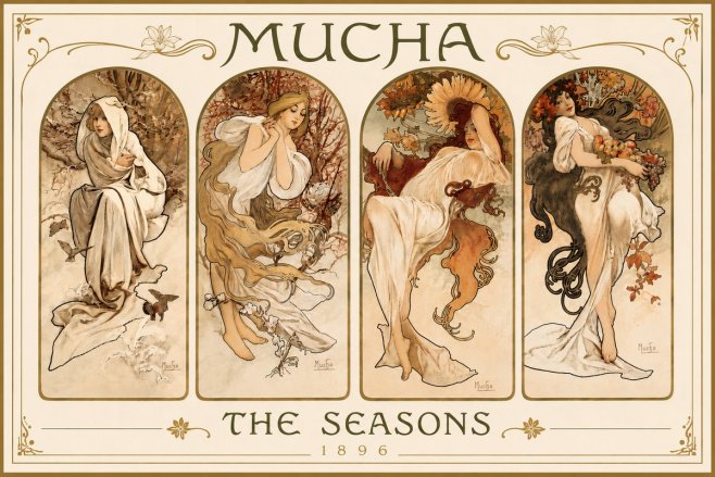 Mucha The Seasons No6 - Póster