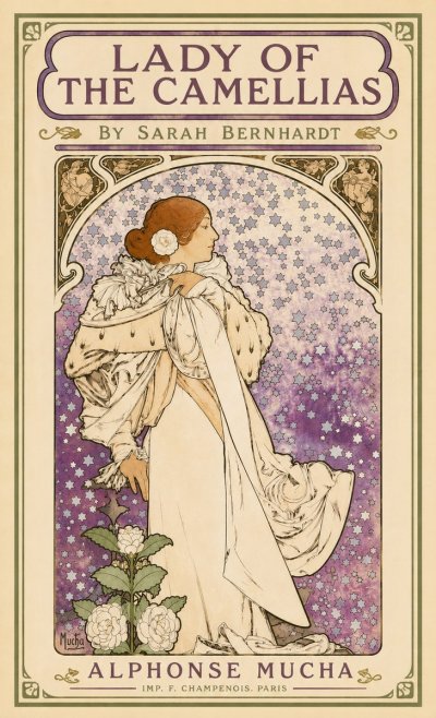 Mucha Lady of the Camellias No3 - Póster