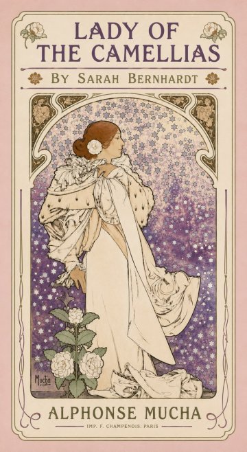 Mucha Lady of the Camellias No4 - Póster