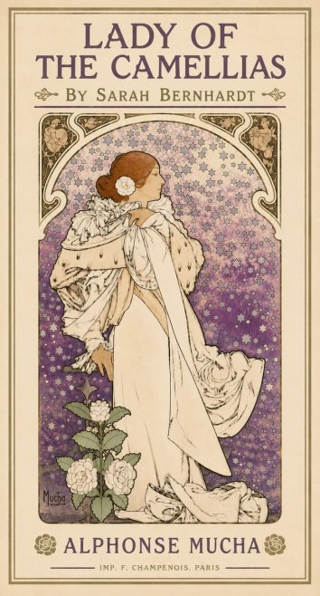 Mucha Lady of the Camellias No5 - Póster