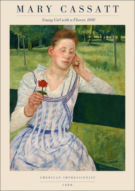 Mary Cassatt Young Girl with a Flower No3 - Póster
