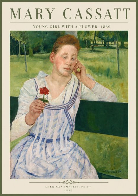 Mary Cassatt Young Girl with a Flower No4 - Póster