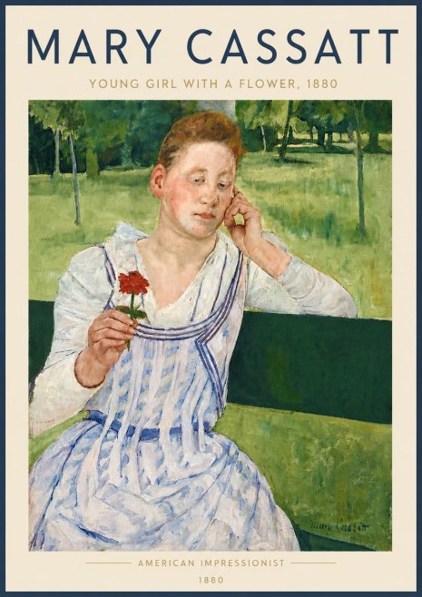 Mary Cassatt Young Girl with a Flower No6 - Póster