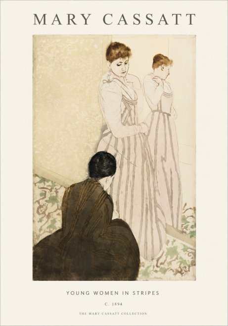 Mary Cassatt Young Women in Stripes No1 - Póster