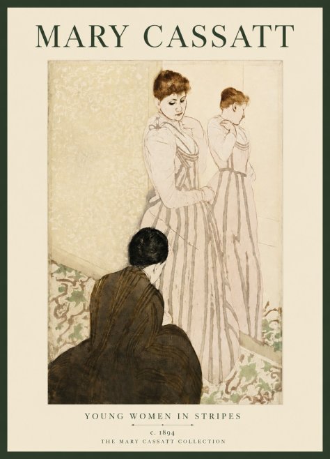 Mary Cassatt Young Women in Stripes No3 - Póster