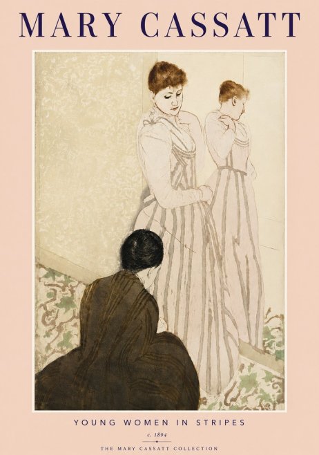 Mary Cassatt Young Women in Stripes No4 - Póster