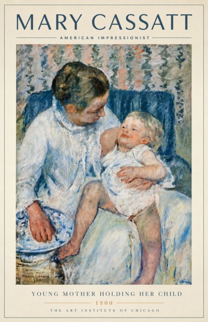Mary Cassatt Young Mother Holding Her Child No6 - Póster