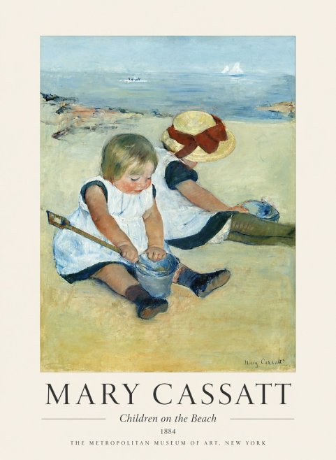 Mary Cassatt Children on the Beach No1 - Póster