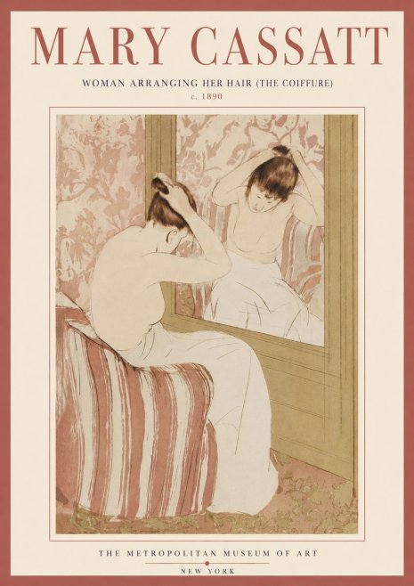 Mary Cassatt Woman Arranging Her Hair (the Coiffure) No5 - Póster