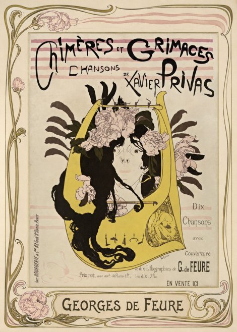 Georges de Feure Chimères Et Grimaces Chansons De Xavier Privas No1 - Póster