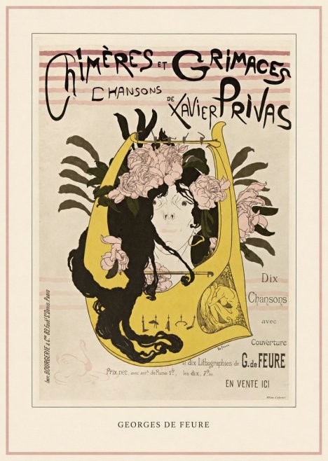 Georges de Feure Chimères Et Grimaces Chansons De Xavier Privas No3 - Póster
