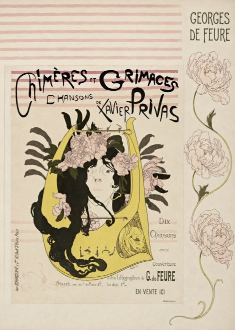 Georges de Feure Chimères Et Grimaces Chansons De Xavier Privas No6 - Póster