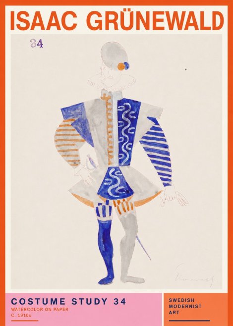 Isaac Grünewald Costume Study 34 No2 - Póster