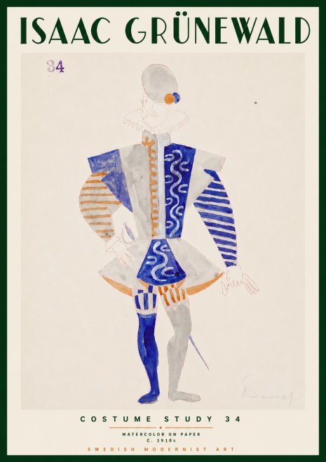 Isaac Grünewald Costume Study 34 No3 - Póster