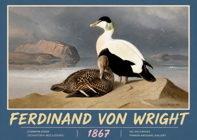 Ferdinand von Wright Common Eider (Somateria Mollissima) No5 - Póster
