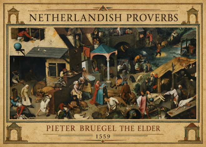 Pieter Bruegel Netherlandish Proverbs III No1 - Póster