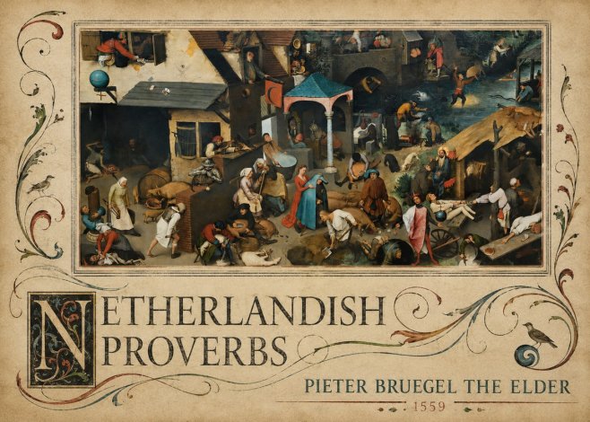 Pieter Bruegel Netherlandish Proverbs III No3 - Póster