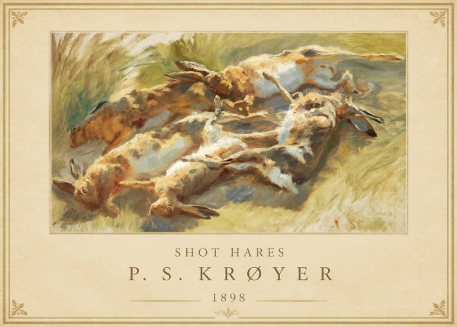P.S. Krøyer Shot Hares No1 - Póster
