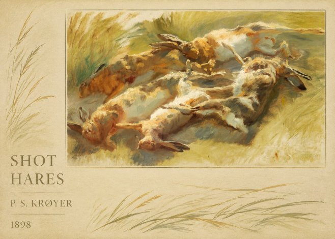 P.S. Krøyer Shot Hares No2 - Póster