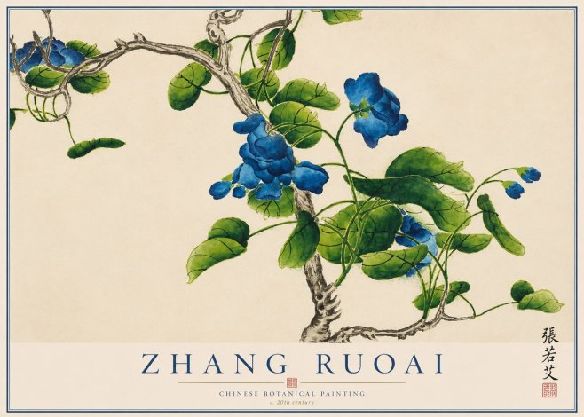 Zhang Ruoai Blue Morning Glories No1 - Póster