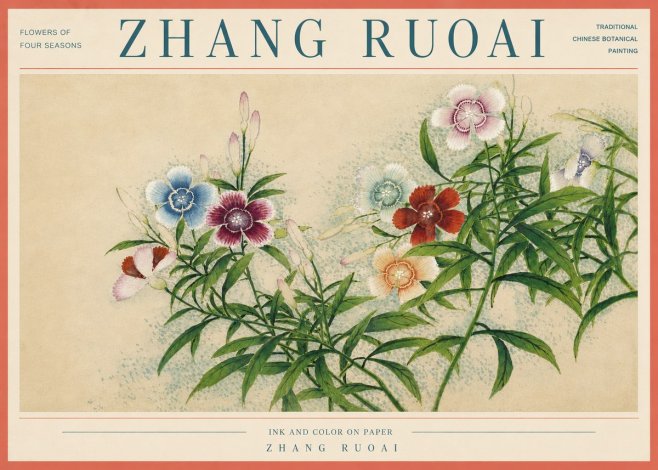 Zhang Ruoai Dianthus in Bloom No6 - Póster