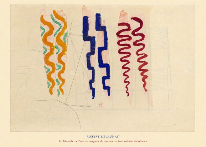 Robert Delaunay Le Triomphe De Paris — Maquette De Costume — Trois Collants Simultanés No4 - Póster