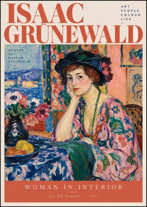 Isaac Grünewald Woman in Interior No2 - Póster