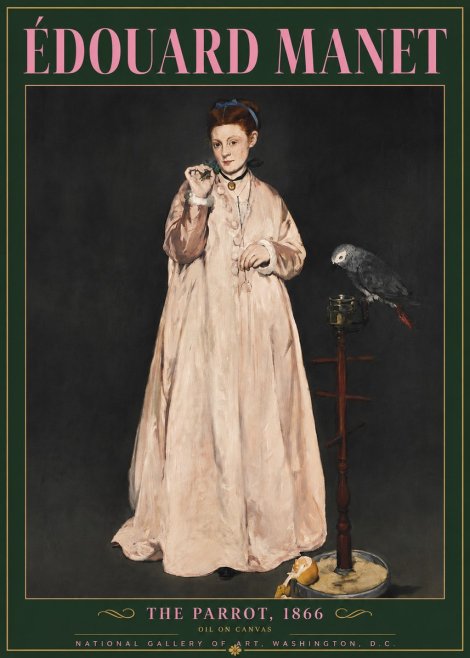 Édouard Manet The Parrot No5 - Póster