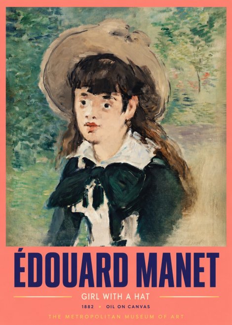 Édouard Manet Girl with a Hat No2 - Póster