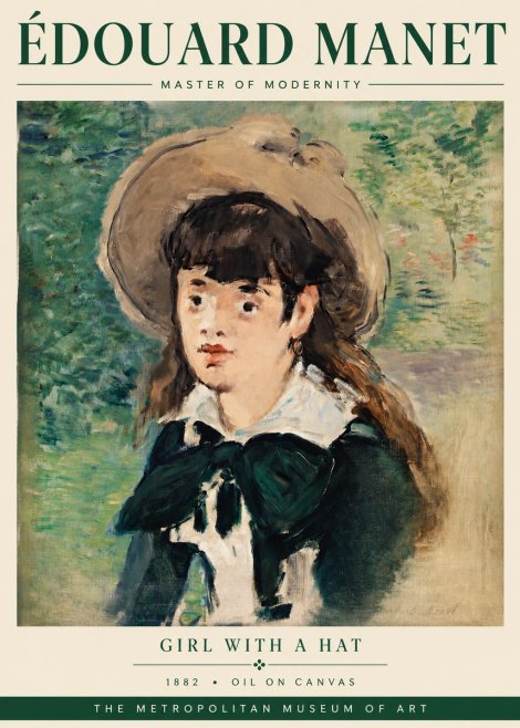 Édouard Manet Girl with a Hat No3 - Póster