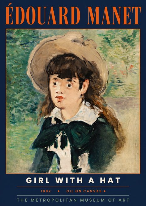 Édouard Manet Girl with a Hat No4 - Póster