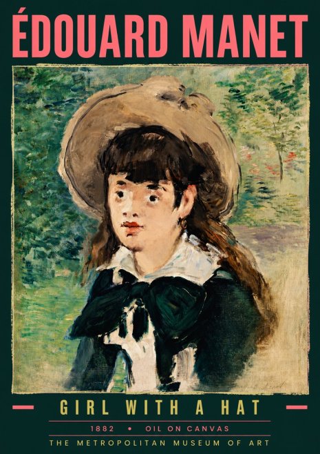 Édouard Manet Girl with a Hat No6 - Póster