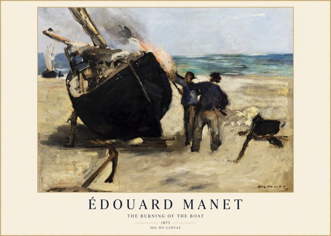 Édouard Manet The Burning of the Boat No1 - Póster
