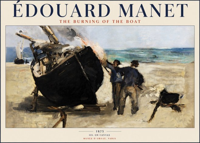 Édouard Manet The Burning of the Boat No3 - Póster