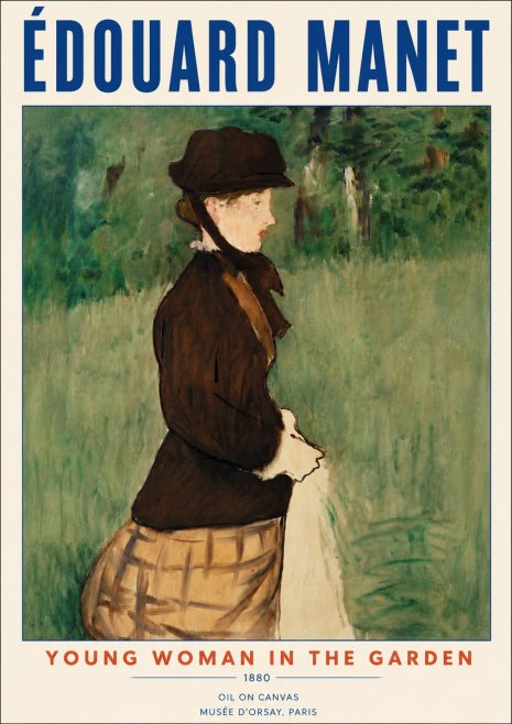 Édouard Manet Young Woman in the Garden No6 - Póster