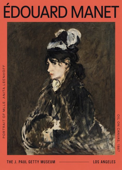 Édouard Manet Portrait of Mlle. Anita Leenhoff No2 - Póster