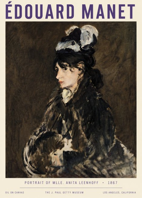 Édouard Manet Portrait of Mlle. Anita Leenhoff No4 - Póster