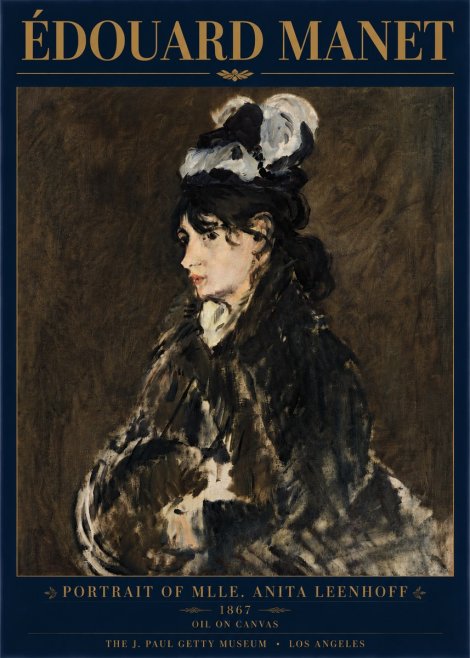 Édouard Manet Portrait of Mlle. Anita Leenhoff No5 - Póster