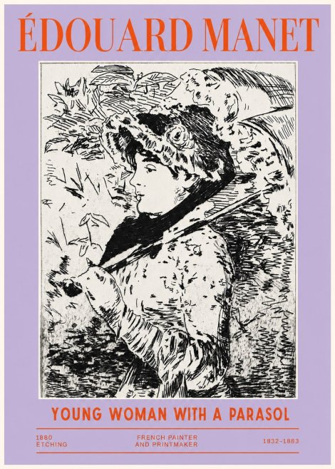 Édouard Manet Young Woman with a Parasol No2 - Póster