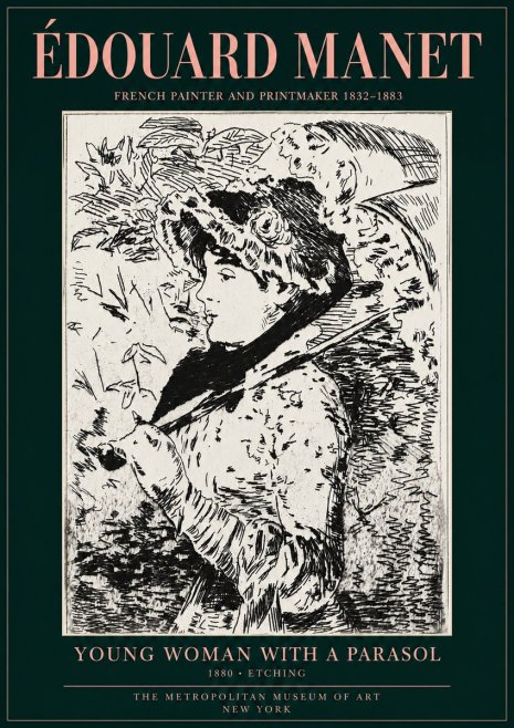 Édouard Manet Young Woman with a Parasol No3 - Póster