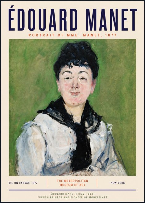 Édouard Manet Portrait of Mme. Manet No4 - Póster
