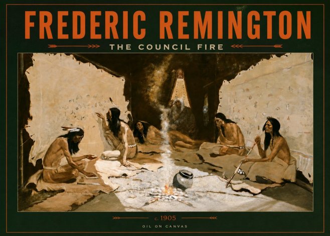 Frederic Remington The Council Fire I No2 - Póster