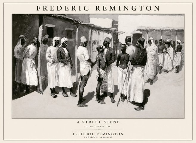 Frederic Remington A Street Scene No1 - Póster