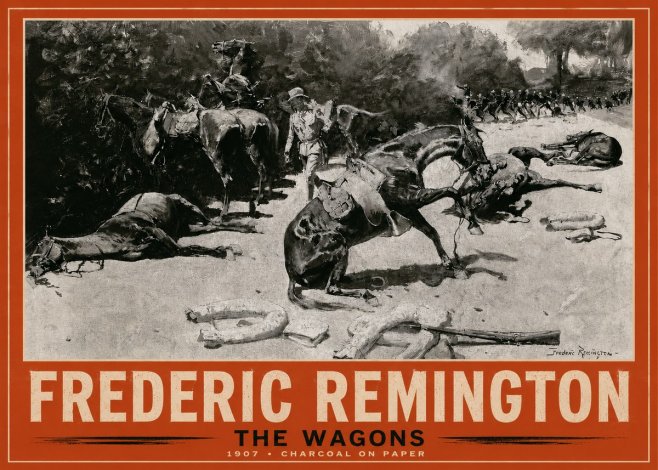 Frederic Remington The Wagons No2 - Póster