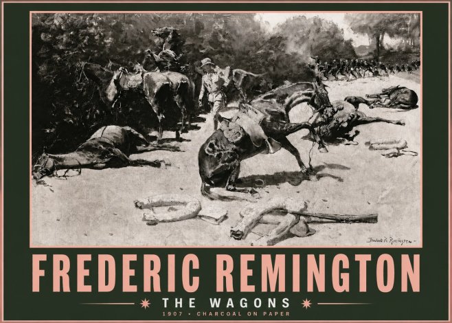 Frederic Remington The Wagons No3 - Póster