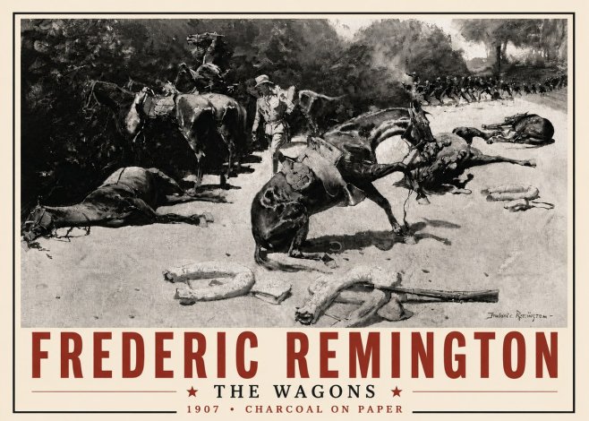 Frederic Remington The Wagons No6 - Póster